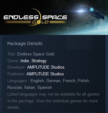 Endless Space Gold Steam - Click Image to Close